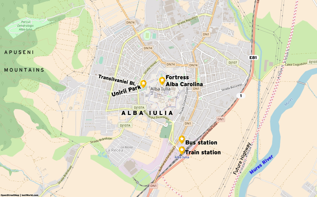 Alba Iulia map