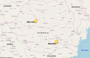 Mapa, ubicación de Alba Iulia en Rumanía
