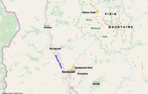Sandanski area map