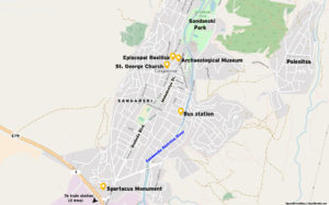 Sandanski Downtown map