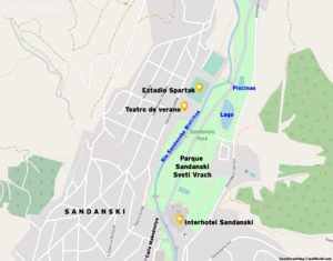 Mapa Prque Sveti Vrach Sandanski