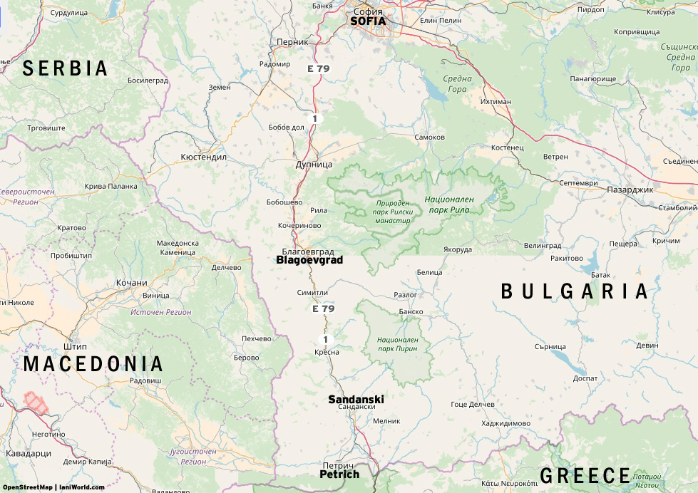 Struma Valley, Sandanski location map