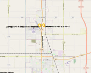 Mapa ciudades de Imperial y El Centro