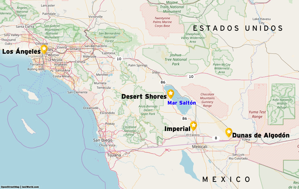 Mapa del Valle de Imperial, California