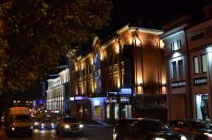 Shops and stores at night, in Downtown Kazan