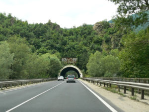 A tunnel on the road E-79 in the Kresna Gorge