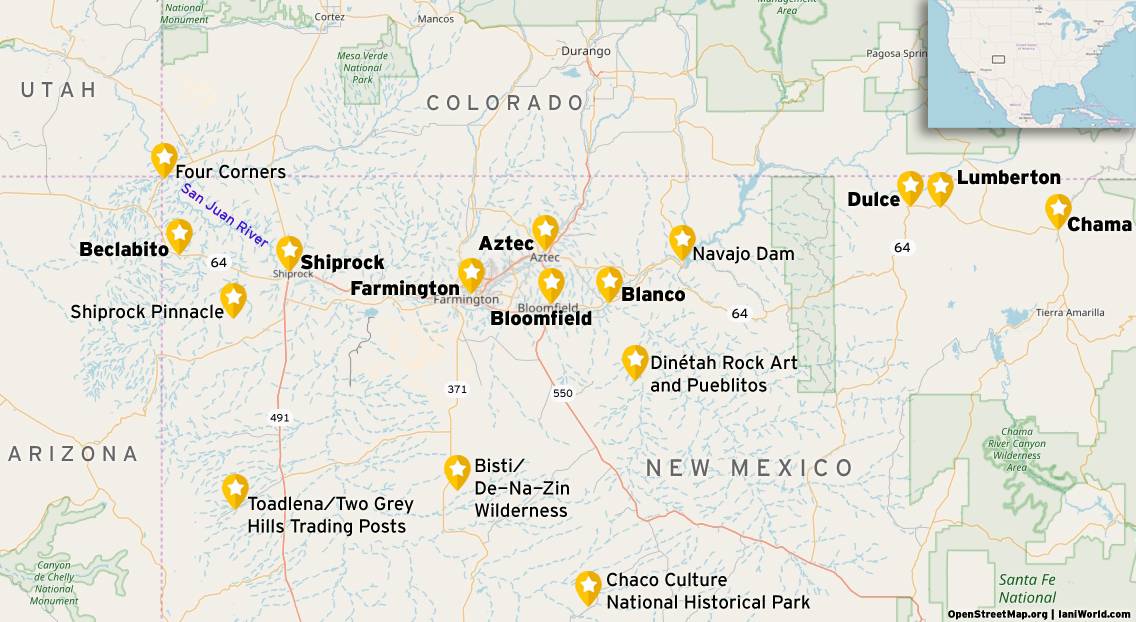 Four Corners area map
