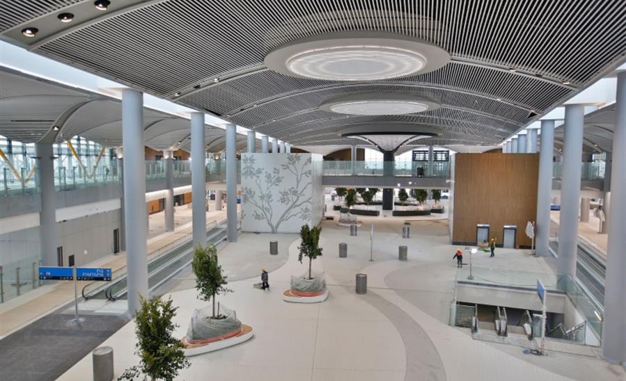 Modern roof of the airport