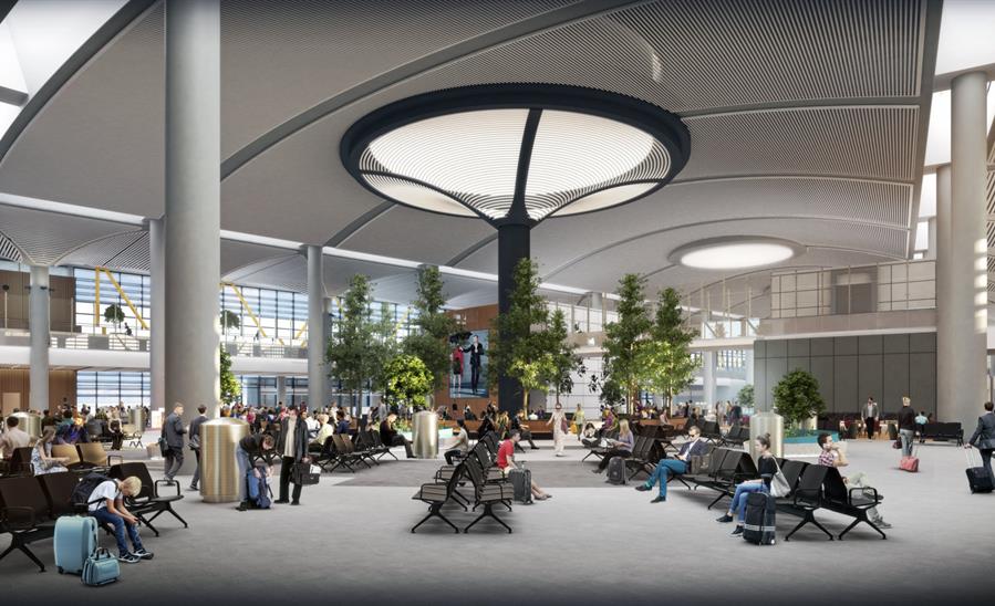 Istanbul new airport render boarding room