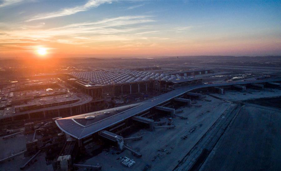 Sunset at new airport istanbul