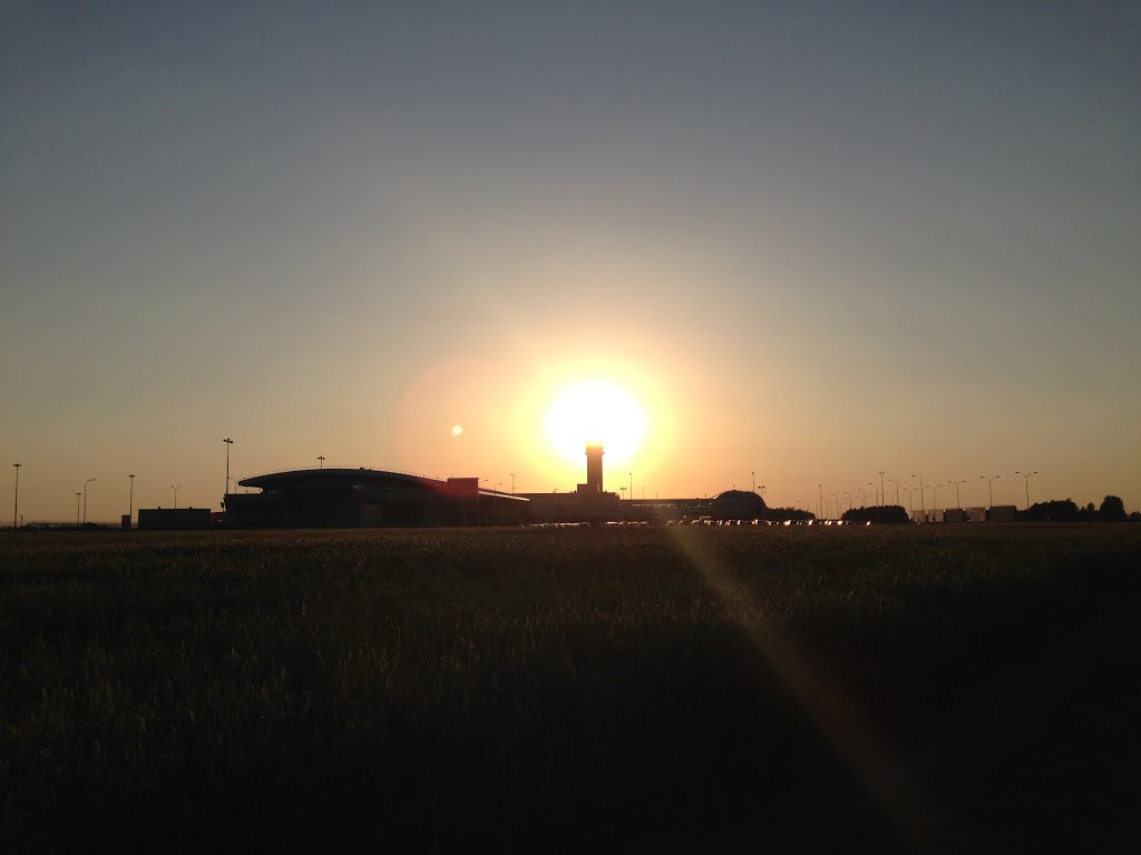 Sunset over Kazan International Airport