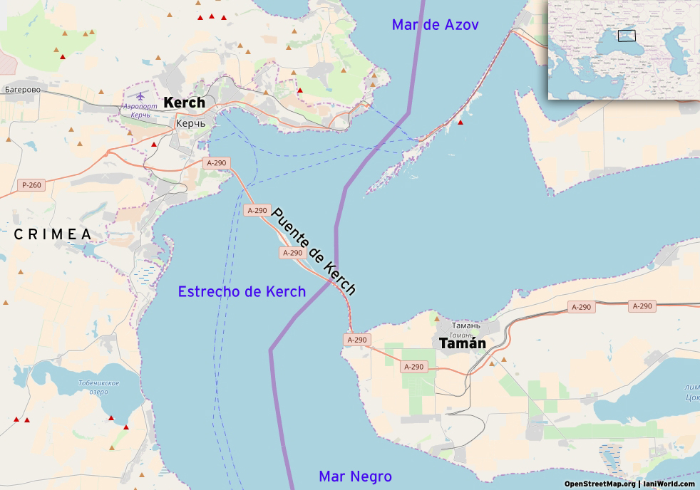Mapa del Puente de Kerch