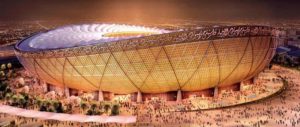 Outside of the future Lusail Stadium