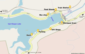 Map of attractions near the San Roque Dam