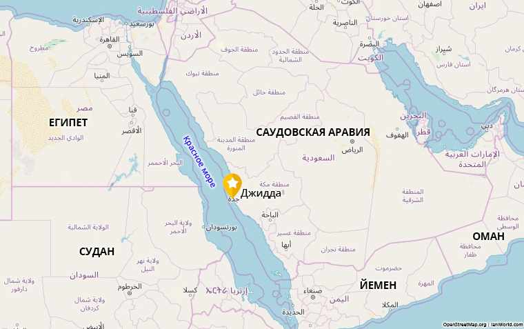 Карта Джидды и Саудовской Аравии