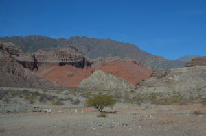 red, brown, white mountains. Quebrada de las conchas