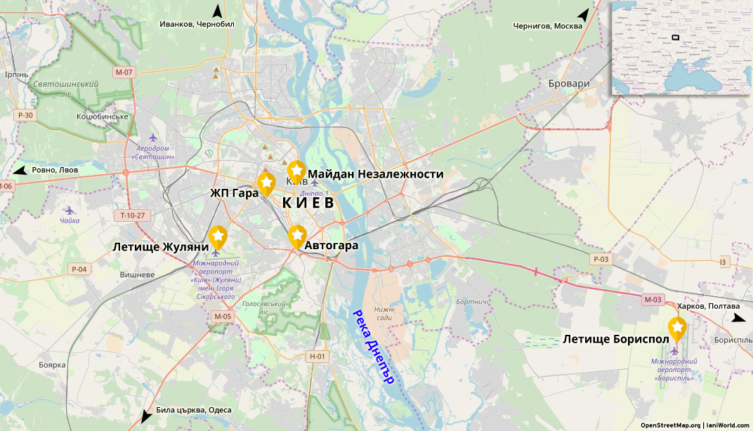 Карта Киевска област
