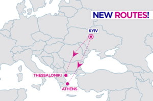 wizz air map route kyiv to thessaloniki and athens
