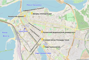 Карта центра Казани