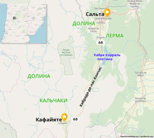 Карта Кебрада-де-лас-Кончас
