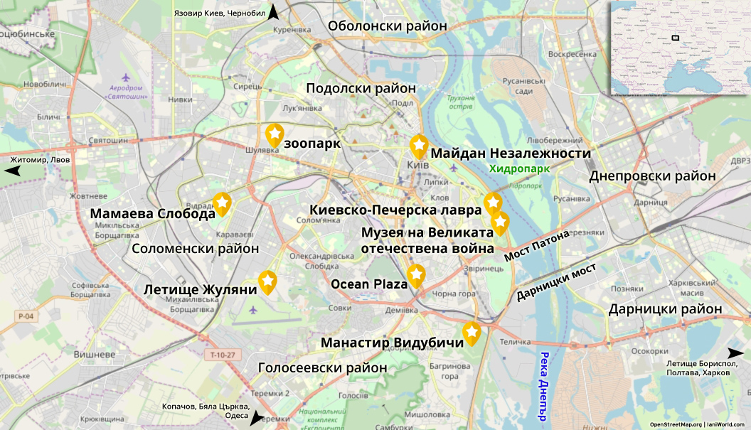 Южна карта на Киев