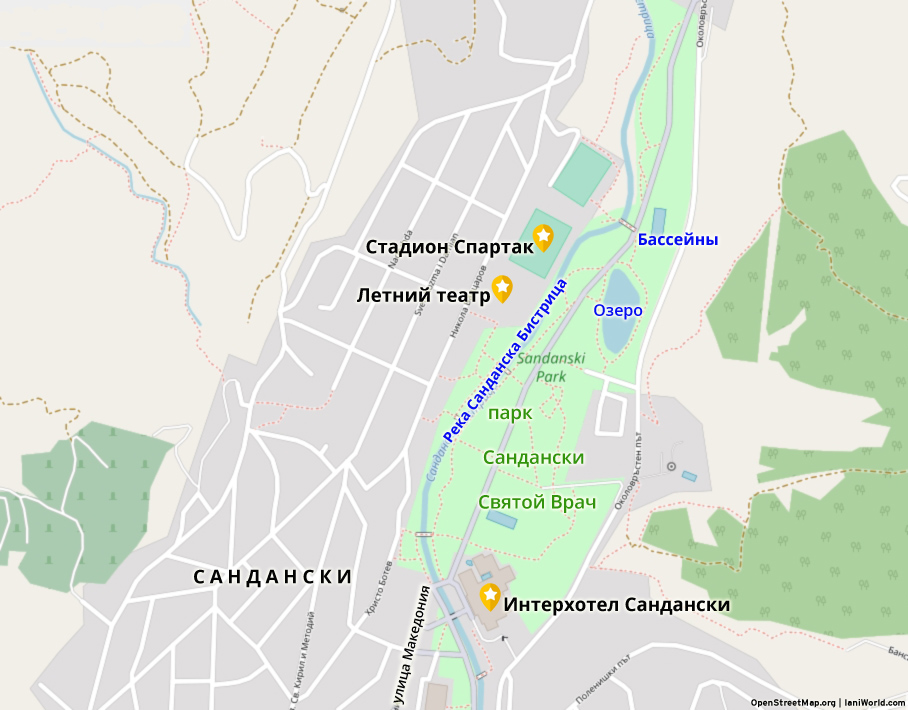 Сандански парк карта