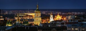 Kyiv panoramic downtown night