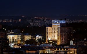 Kyiv downtown at night