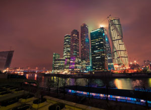Moscow city at night