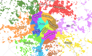 Map Moscow cities