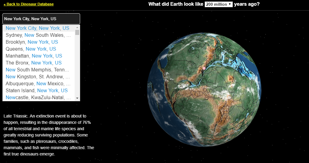 New York city in the ancient earth